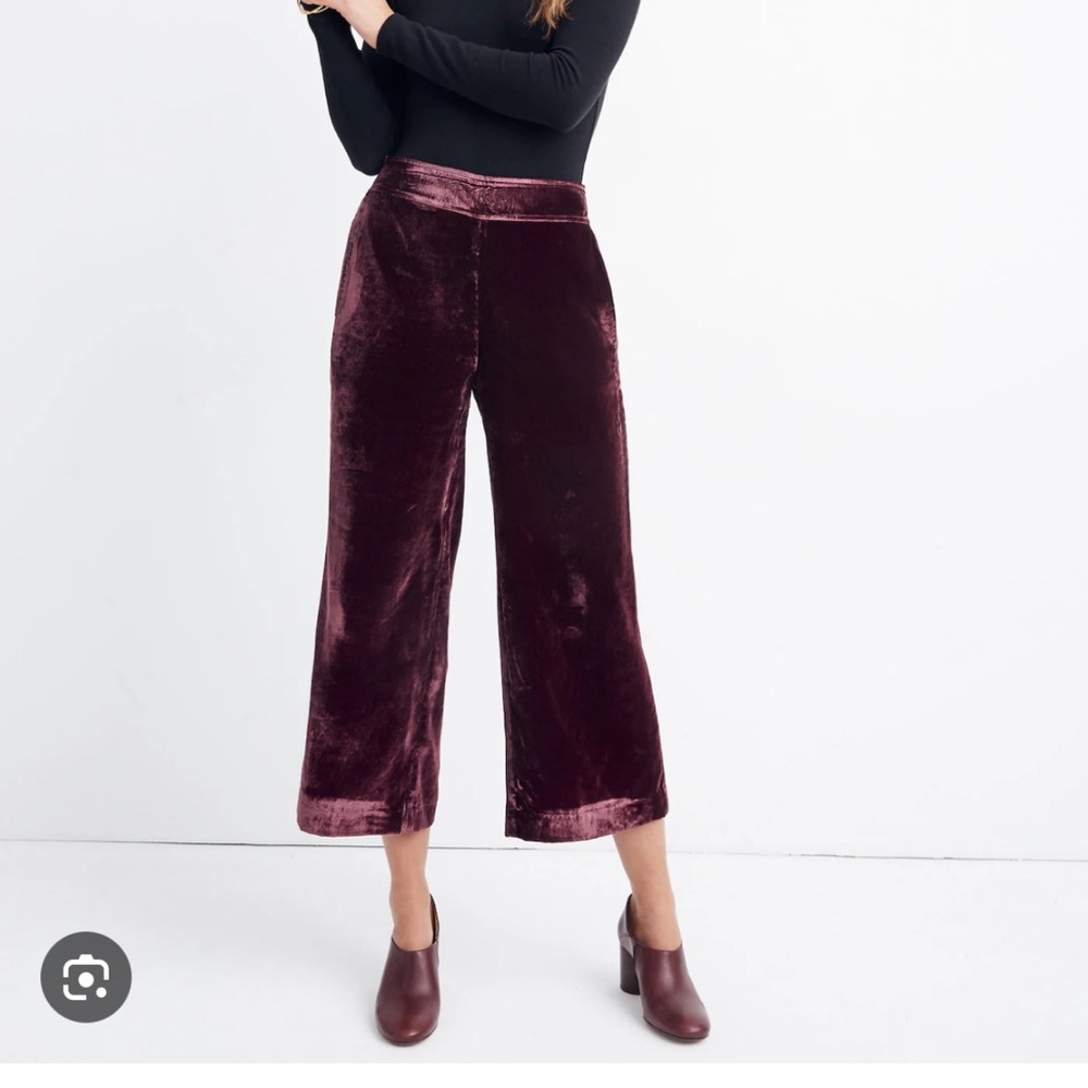 Madewell Velvet Huston Pull-On Crop Pants
